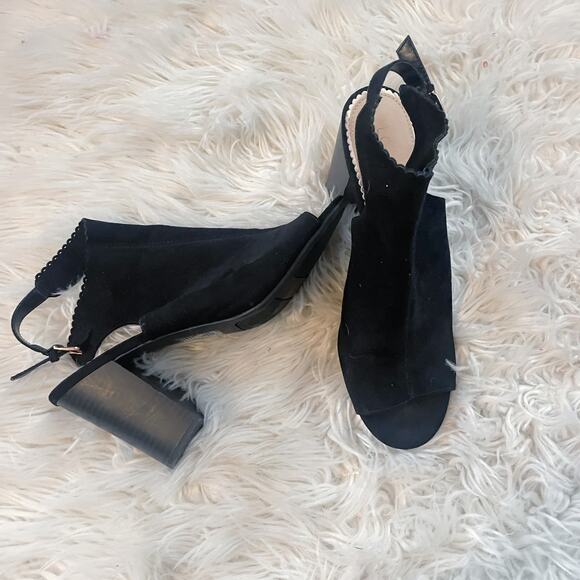 LC Lauren Conrad Sunstone Black Sling Back Heeled Booties Women's Size 9.5 - Picture 10 of 13